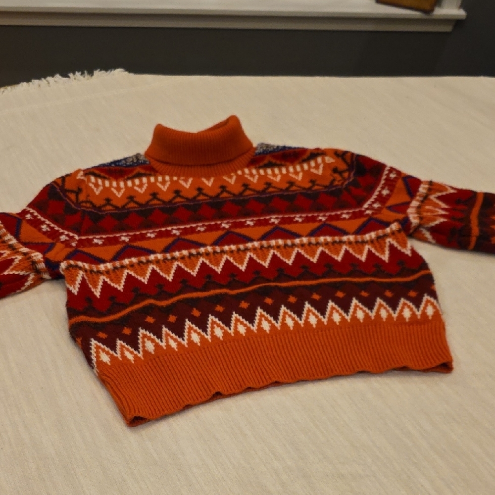 ASOS Geometric Turtleneck Sweater - Pink and Red - Picture 8 of 11